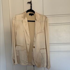 Elegant Cream Silk Women's Blazer set